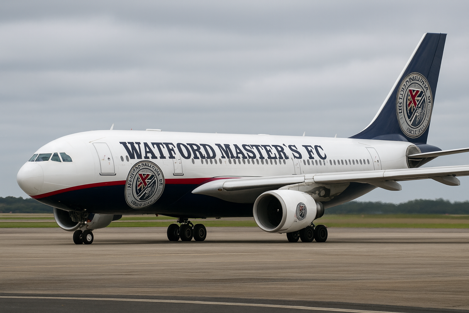 Aviao Watford Master's FC em viagem